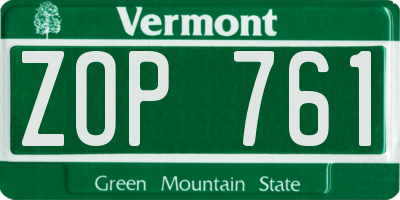 VT license plate ZOP761