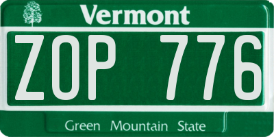 VT license plate ZOP776