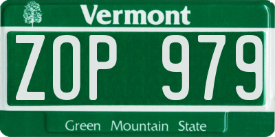 VT license plate ZOP979