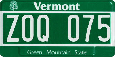 VT license plate ZOQ075