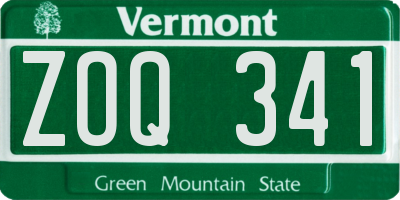 VT license plate ZOQ341