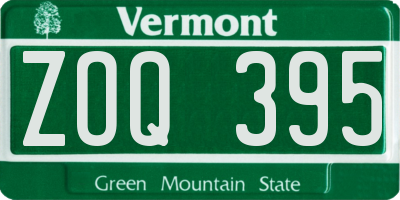 VT license plate ZOQ395