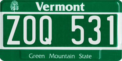 VT license plate ZOQ531