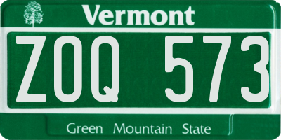 VT license plate ZOQ573