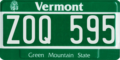 VT license plate ZOQ595