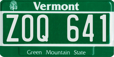 VT license plate ZOQ641