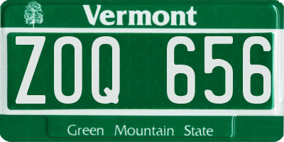 VT license plate ZOQ656