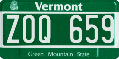VT license plate ZOQ659