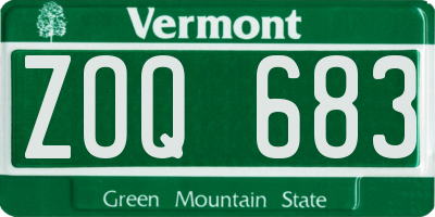 VT license plate ZOQ683