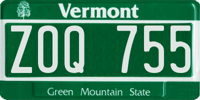 VT license plate ZOQ755