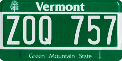 VT license plate ZOQ757