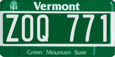 VT license plate ZOQ771