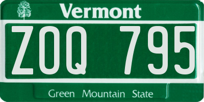 VT license plate ZOQ795