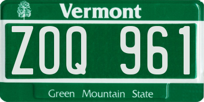 VT license plate ZOQ961