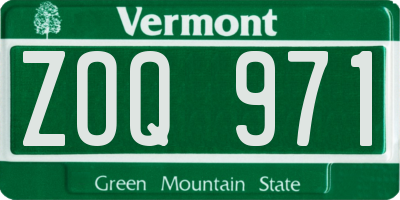 VT license plate ZOQ971