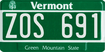 VT license plate ZOS691