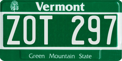 VT license plate ZOT297