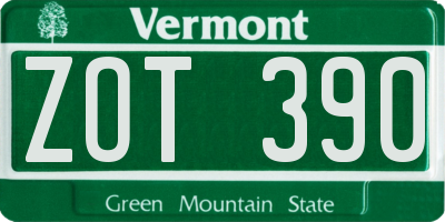 VT license plate ZOT390