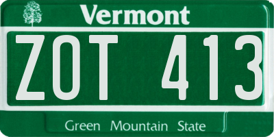 VT license plate ZOT413