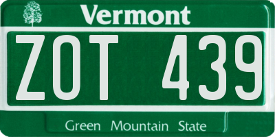 VT license plate ZOT439
