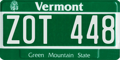 VT license plate ZOT448
