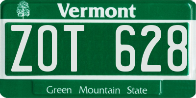 VT license plate ZOT628