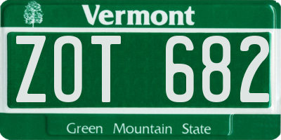 VT license plate ZOT682