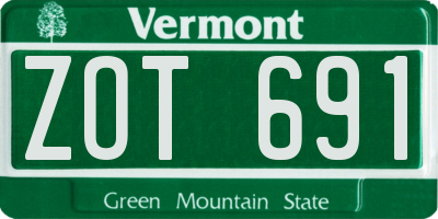 VT license plate ZOT691