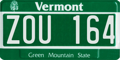 VT license plate ZOU164