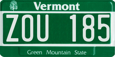 VT license plate ZOU185