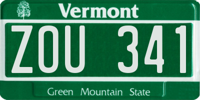 VT license plate ZOU341
