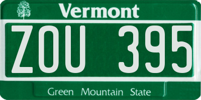 VT license plate ZOU395