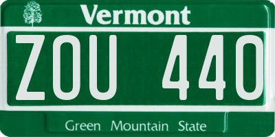 VT license plate ZOU440
