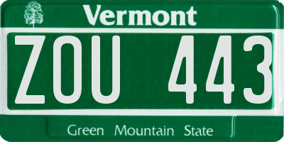 VT license plate ZOU443