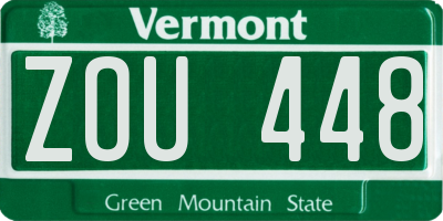 VT license plate ZOU448