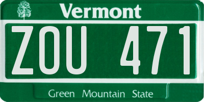 VT license plate ZOU471