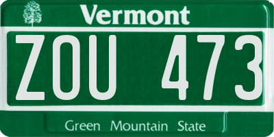 VT license plate ZOU473
