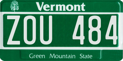 VT license plate ZOU484