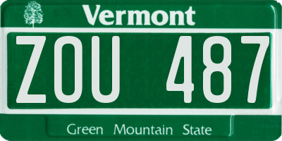VT license plate ZOU487