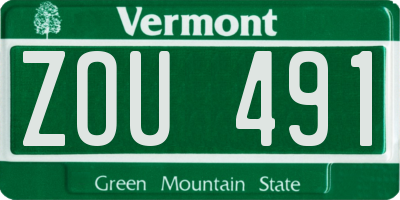 VT license plate ZOU491