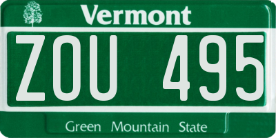 VT license plate ZOU495