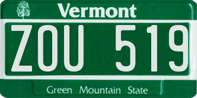 VT license plate ZOU519