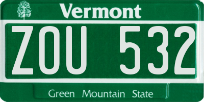 VT license plate ZOU532