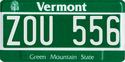 VT license plate ZOU556