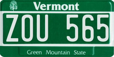 VT license plate ZOU565