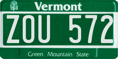 VT license plate ZOU572