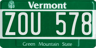 VT license plate ZOU578