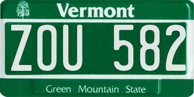 VT license plate ZOU582