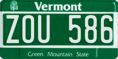 VT license plate ZOU586