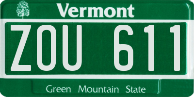VT license plate ZOU611